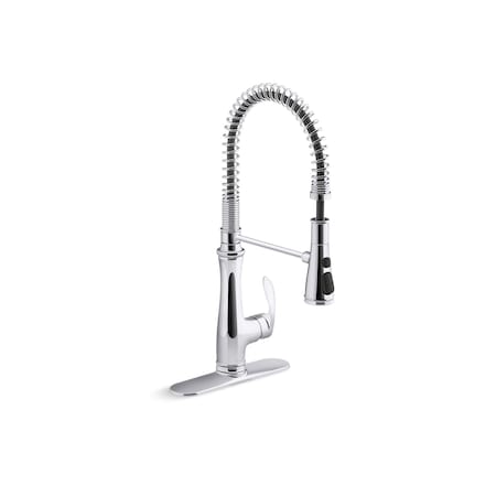 Kohler 8 in, 0 in Mount, 1 Hole Kitchen Faucet 29106-CP